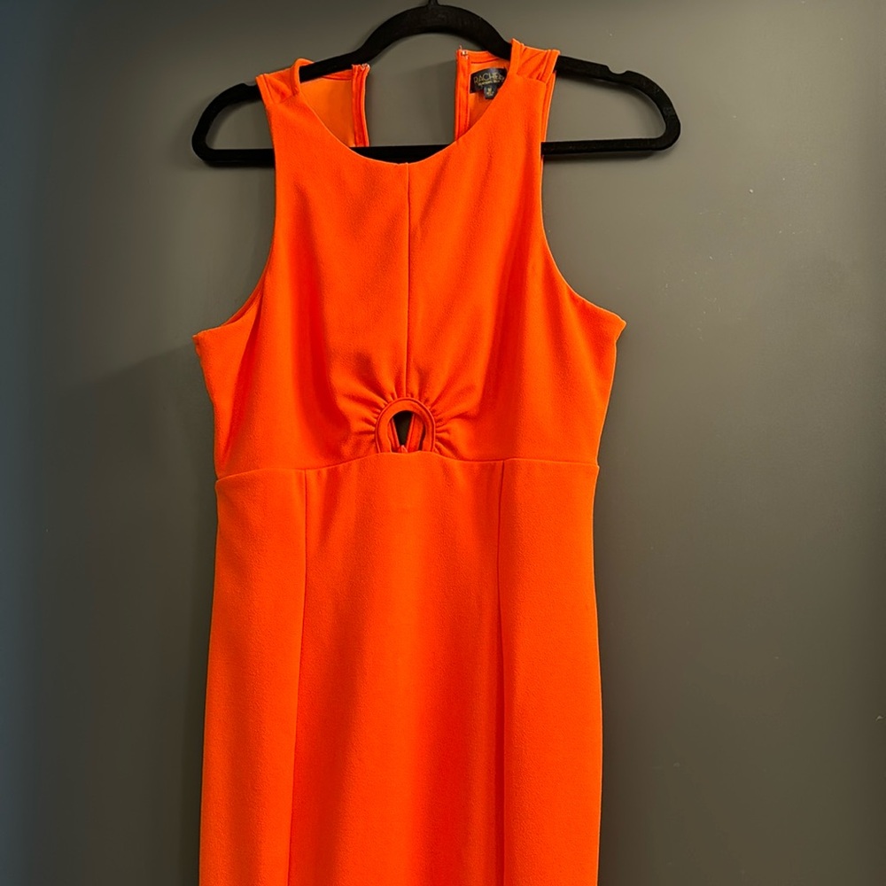 Long orange dress w/ slit